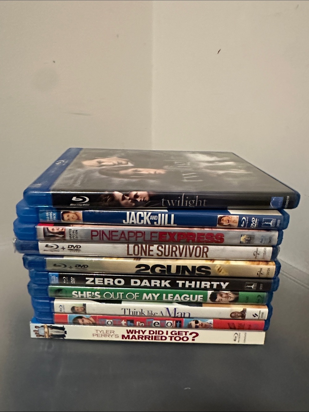 Blu-ray Movie Stack - Mixed Titles (Blue Cases)